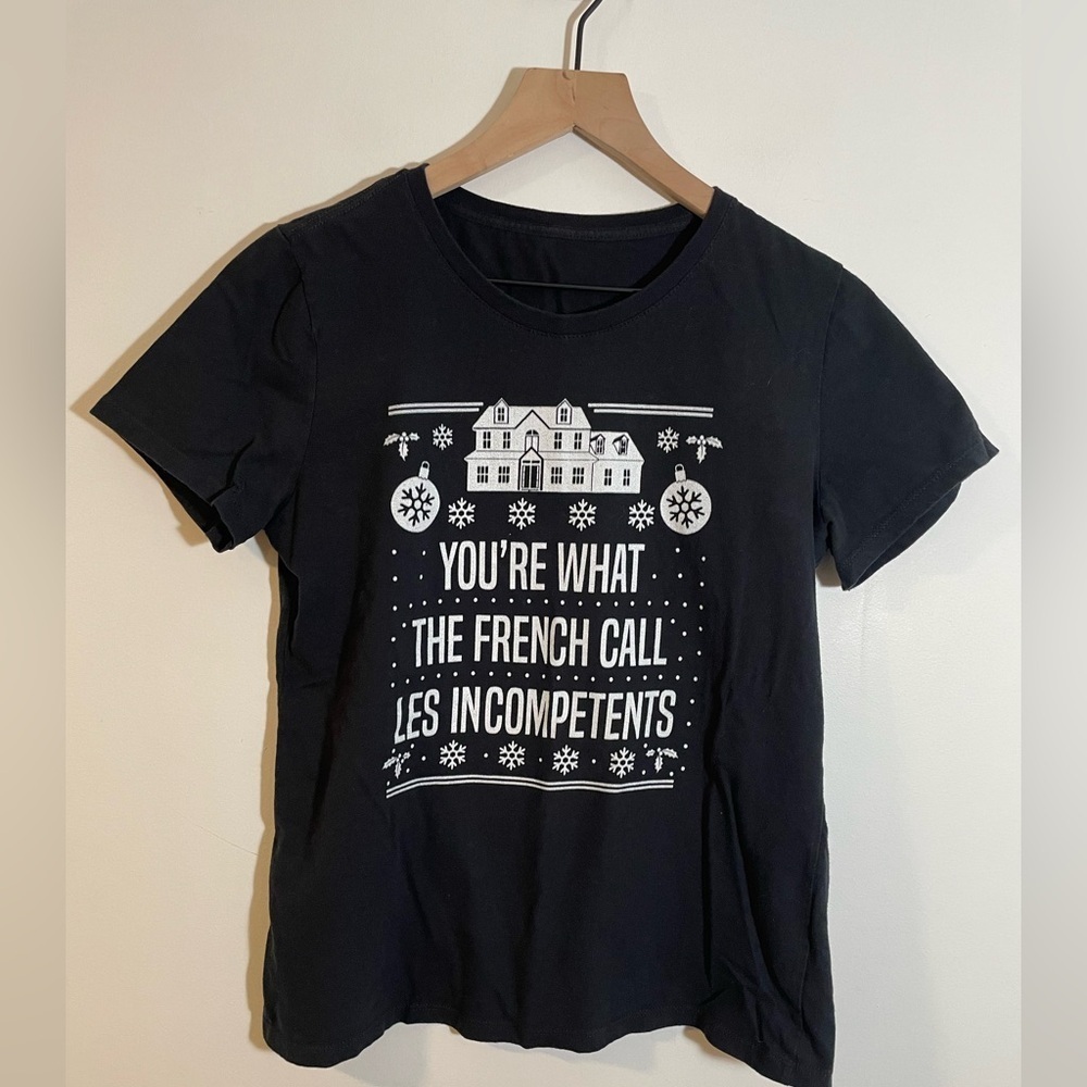 Home Alone T-shirt Black & White Size Medium 100% Cotton Christmas Movie